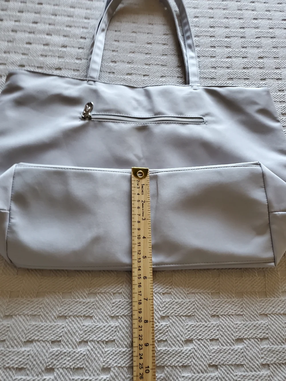 KALIDI Water Resistant Grey Zippered Tote Bag Beach Travel Shopping Market NWOT